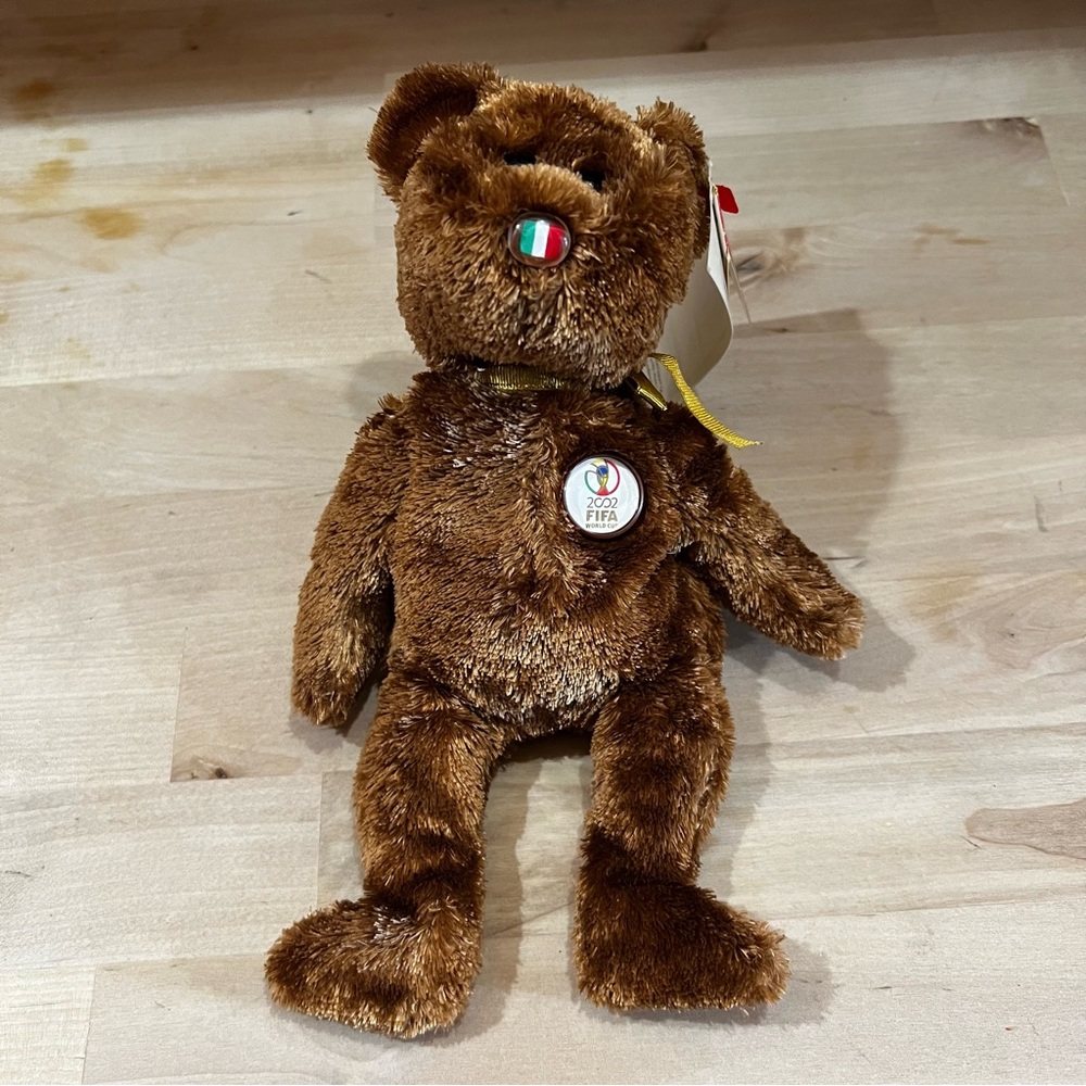TY CHAMPION Teddy Bear Italy 2002 United States FIFA World Cup